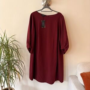 NWT Lafayette 148 New York Rich Vino Red Dress Size 1X